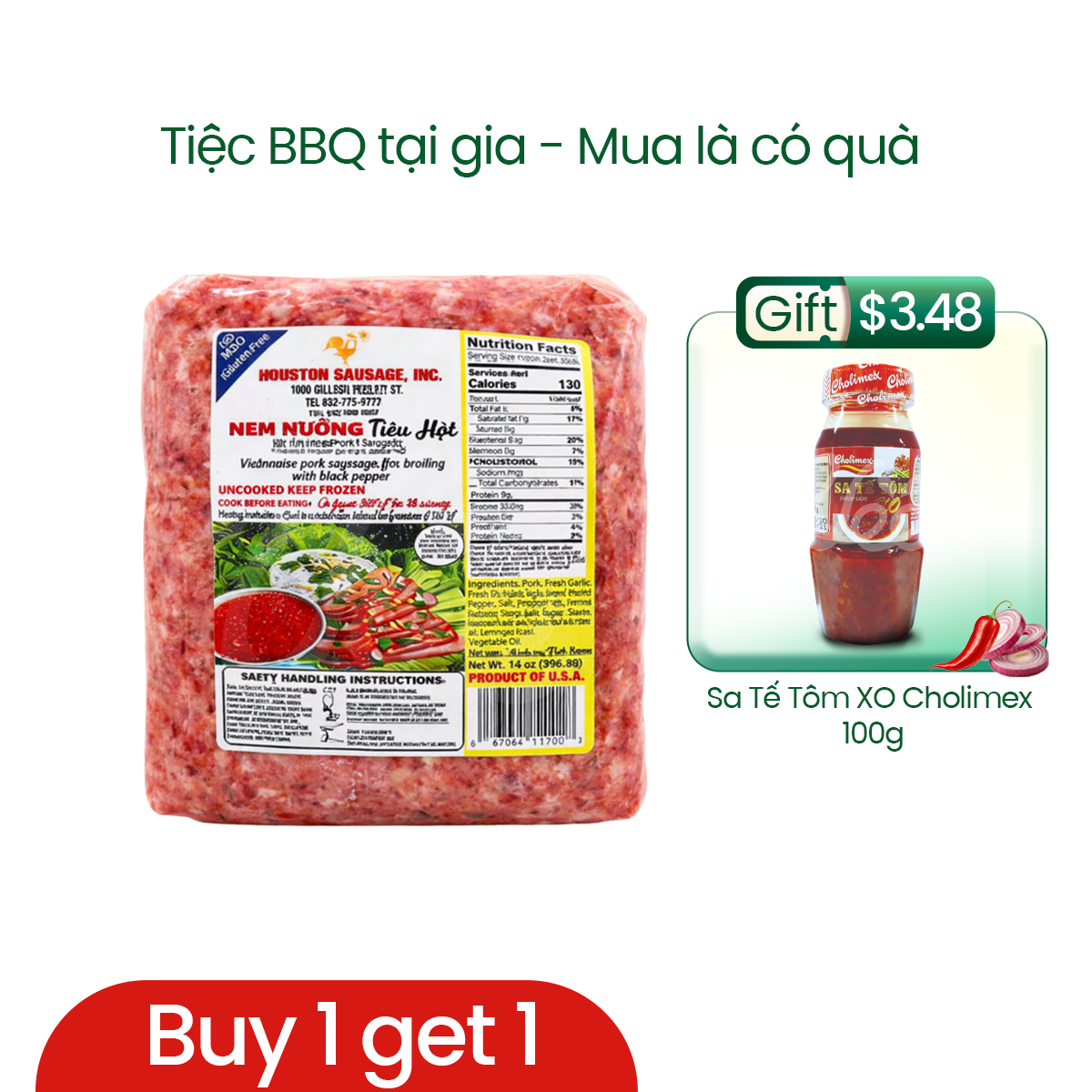 [Houston] Pepper Nem Nuong 14oz/ Nem NướngTiêu Hột