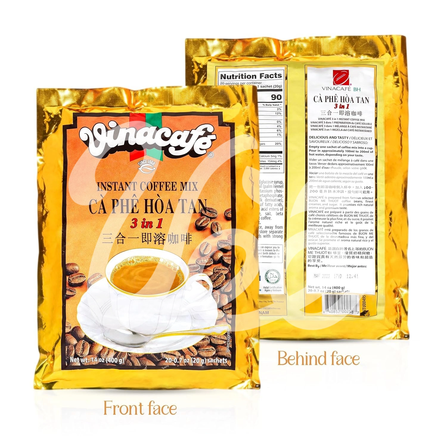 [Vinacafe] Instant Coffee Mix 3in1 Gold 400g/20 Packs