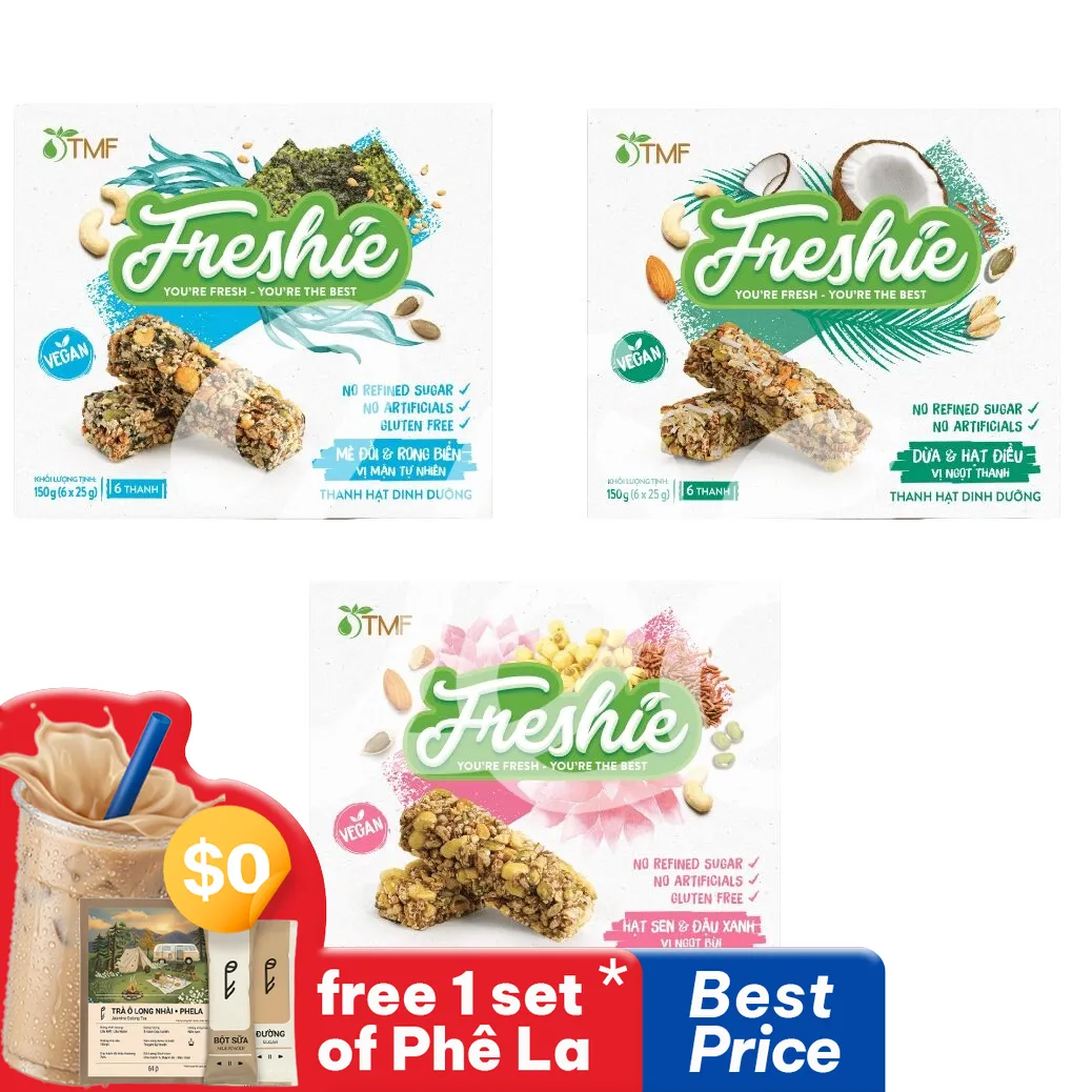 TMF Combo 3 Vị Thanh Dinh Dưỡng – Hạt Sen • Dừa • Rong Biển | 150g x 3 | Snack Nhẹ Béo Bùi, Dễ Ăn Mỗi Ngày