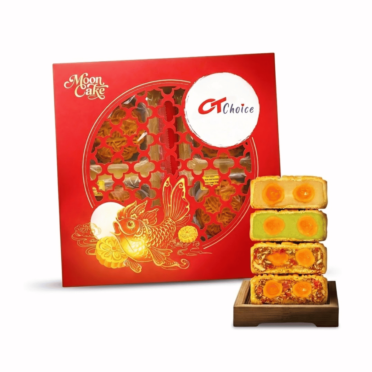 [CT Choice] Assorted Mooncakes with 2 Yolks-4 Pieces, 800g / Bánh Trung Thu Thập Cẩm 2 Trứng 4 Cái