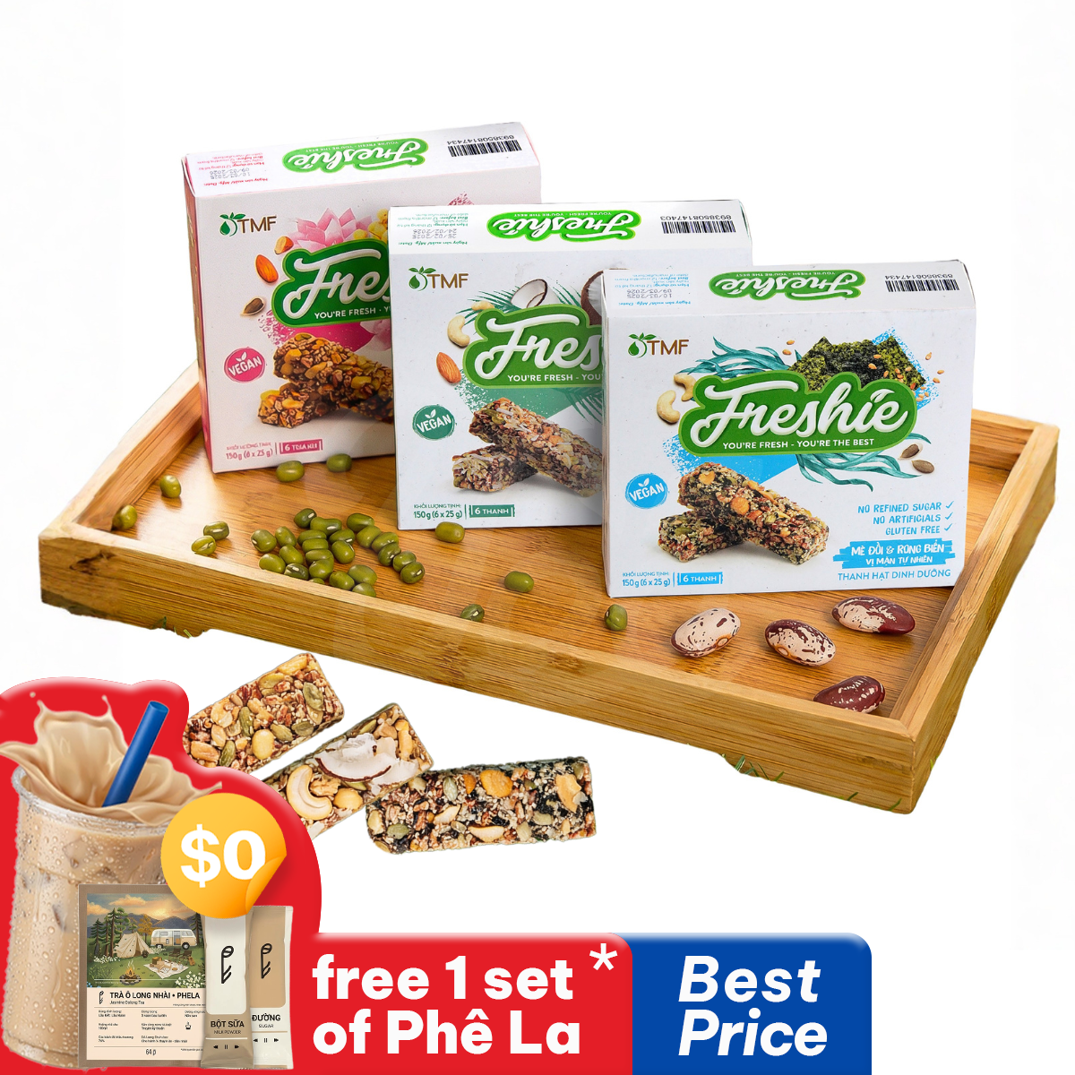 TMF 3-Flavor Nutritious Snack Combo – Lotus Seed • Coconut • Seaweed | 150g x 3