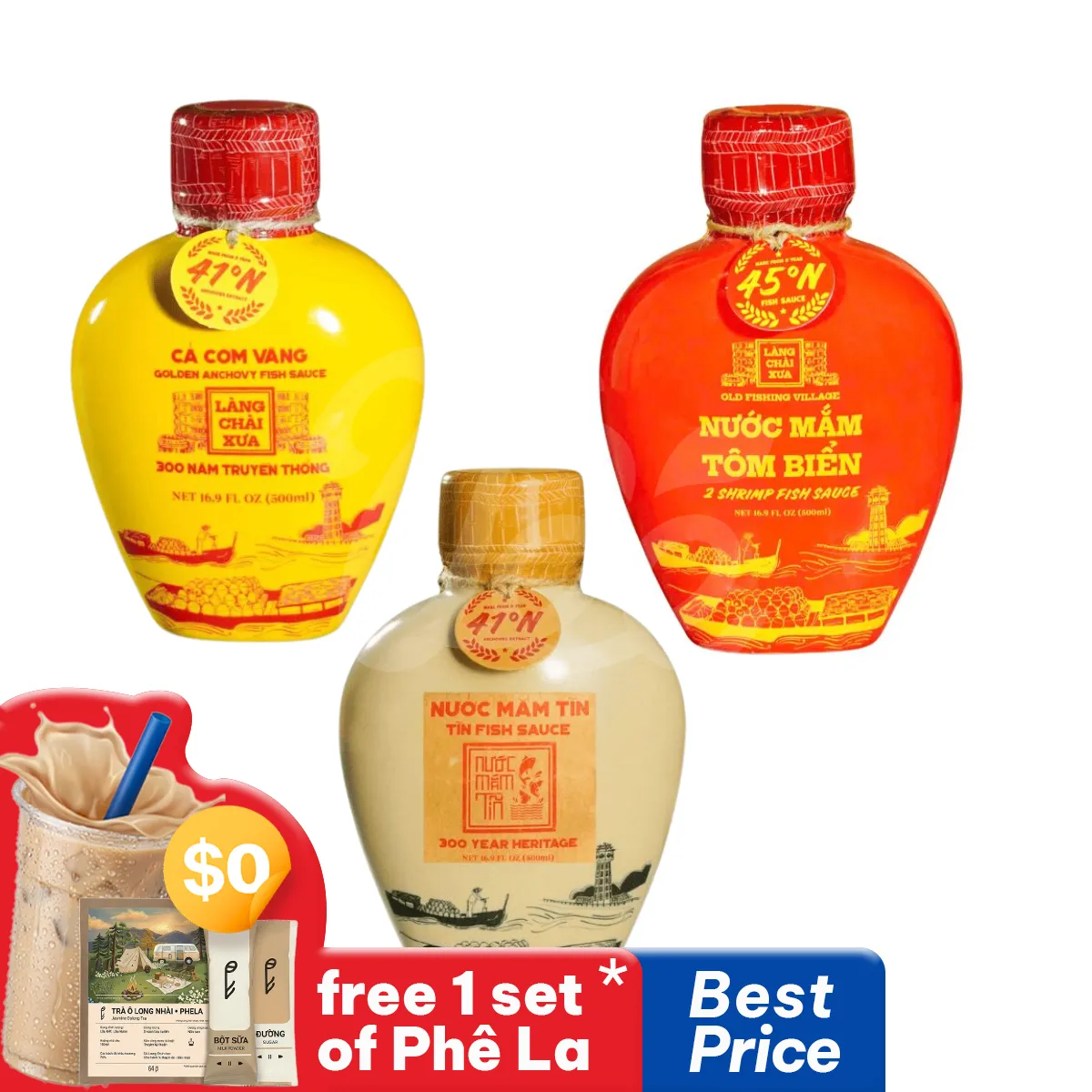 [Lang Chai Xua] Tin Fish Sauce Ceramic Gift Set 41N 45N