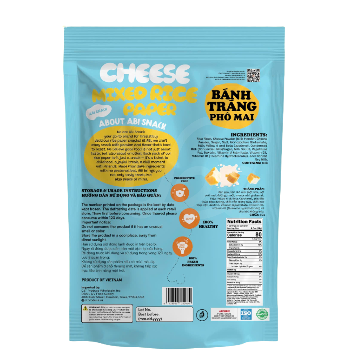 [ABI] Cheese Mixed Rice Paper 80g
