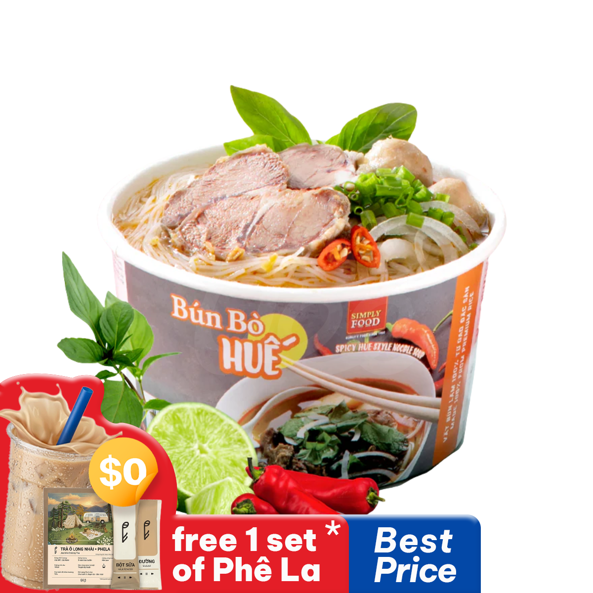 Tô Bún Bò Huế Ăn Liền Simply Food 72g