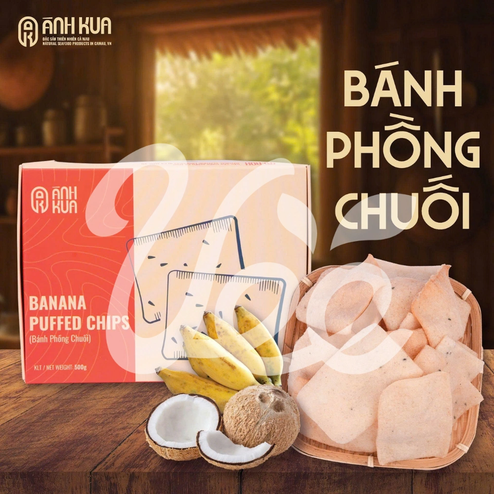 [Anh Kua] Banana Puffed Chips 500g
