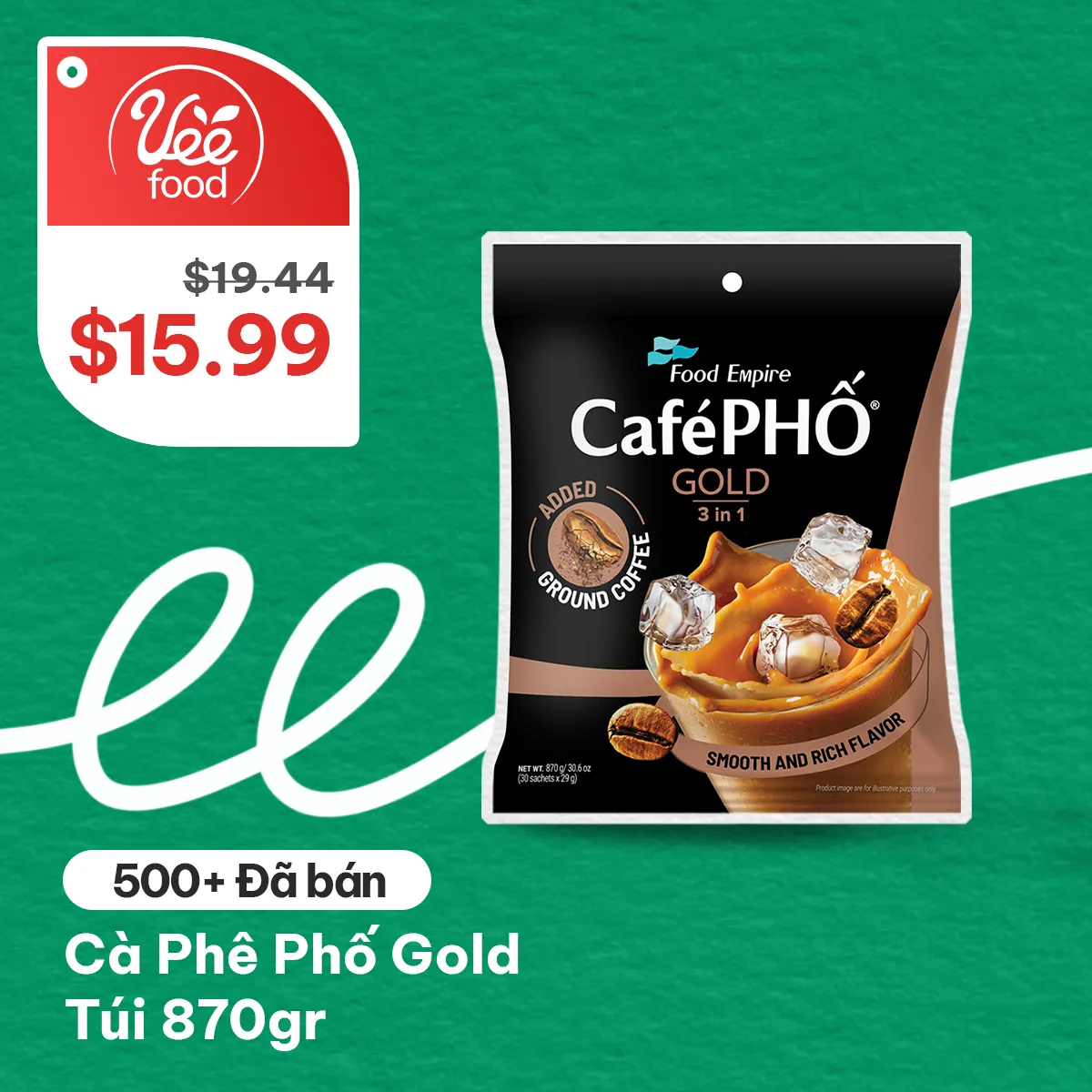 [Cafe Pho Gold] Instant Milk Coffee 870g Pack