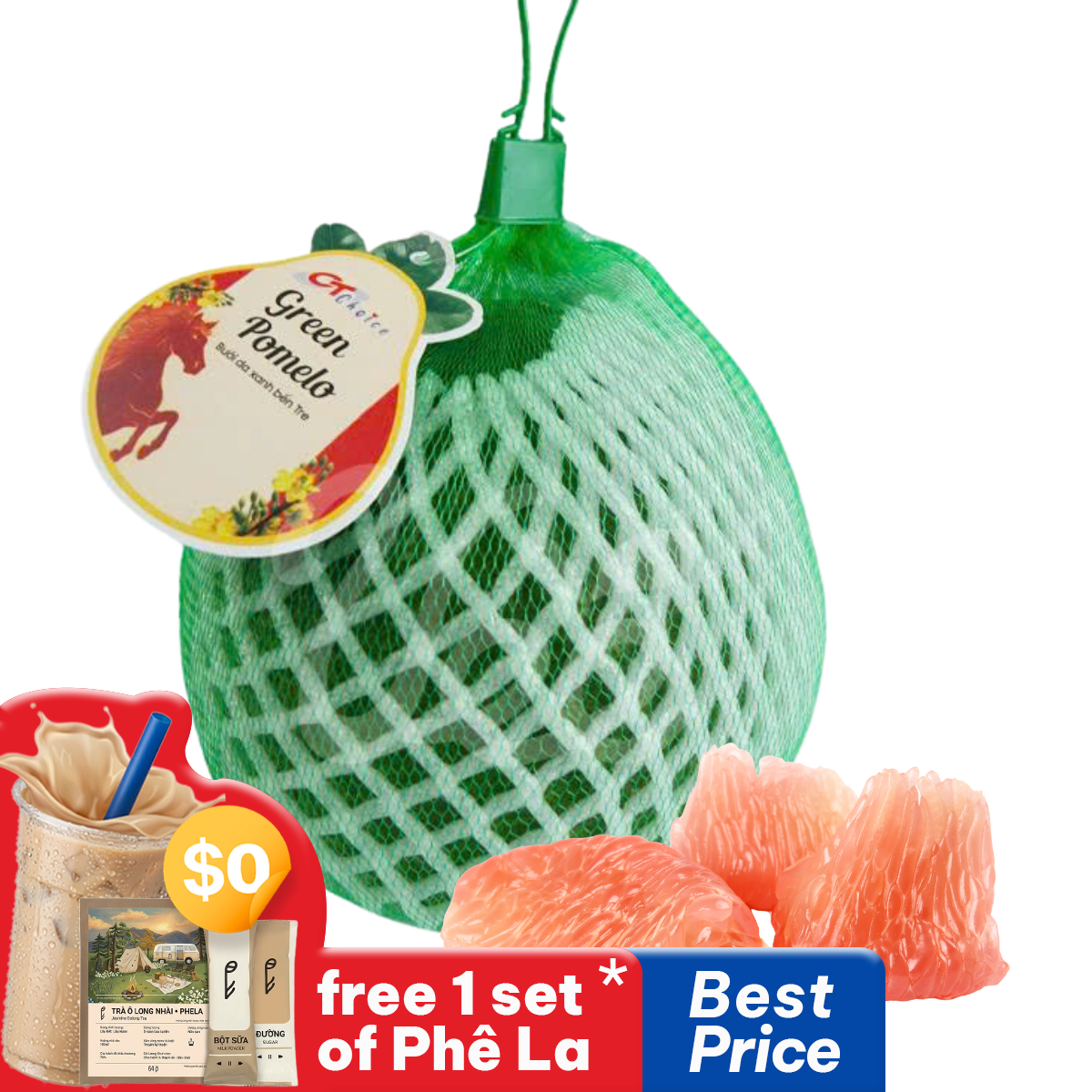 [CT Choice] Bưởi Da Xanh Ruột Đỏ Bến Tre (1 quả)