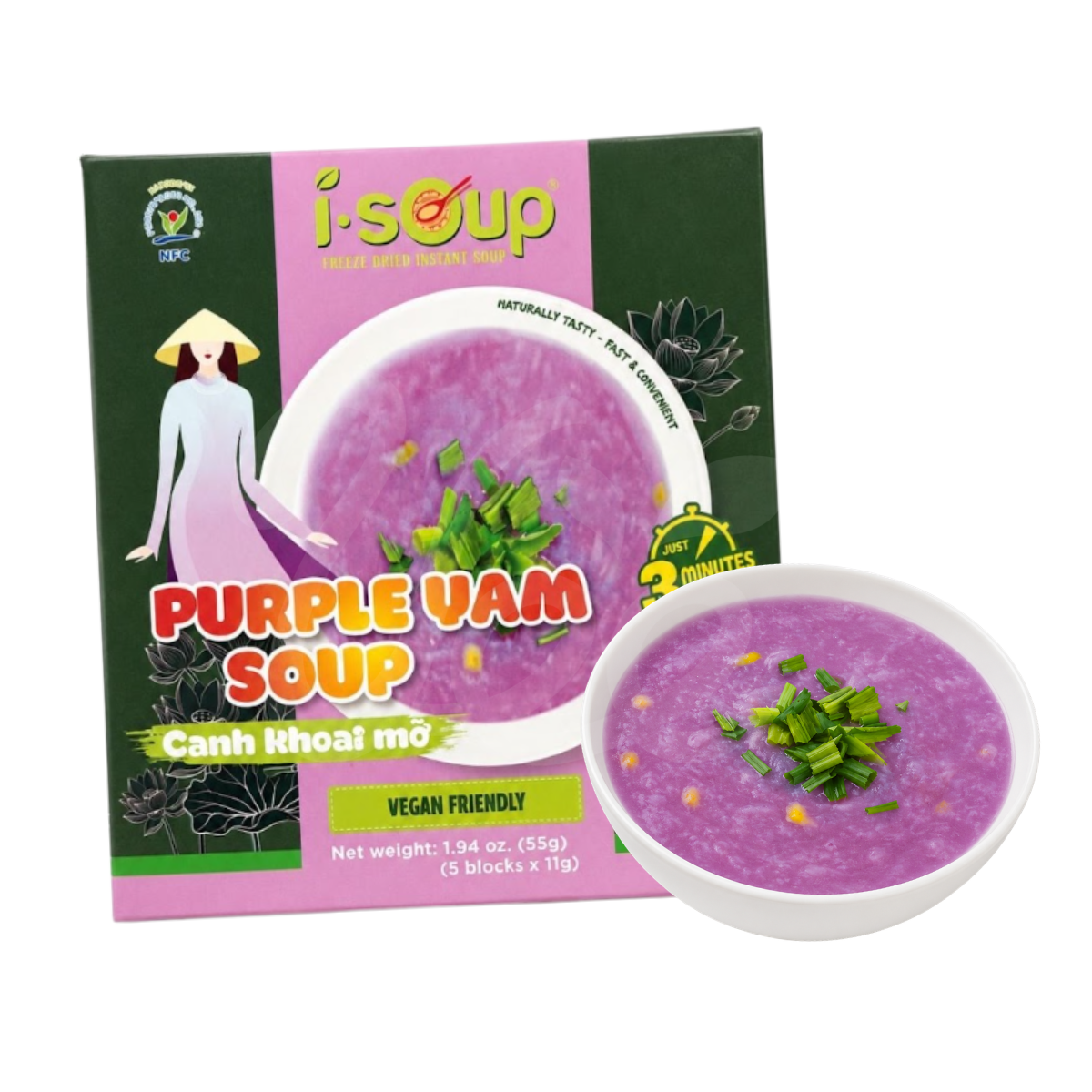 [ISOUP] Purple Yam Soup 55g/ Canh Khoai Mỡ