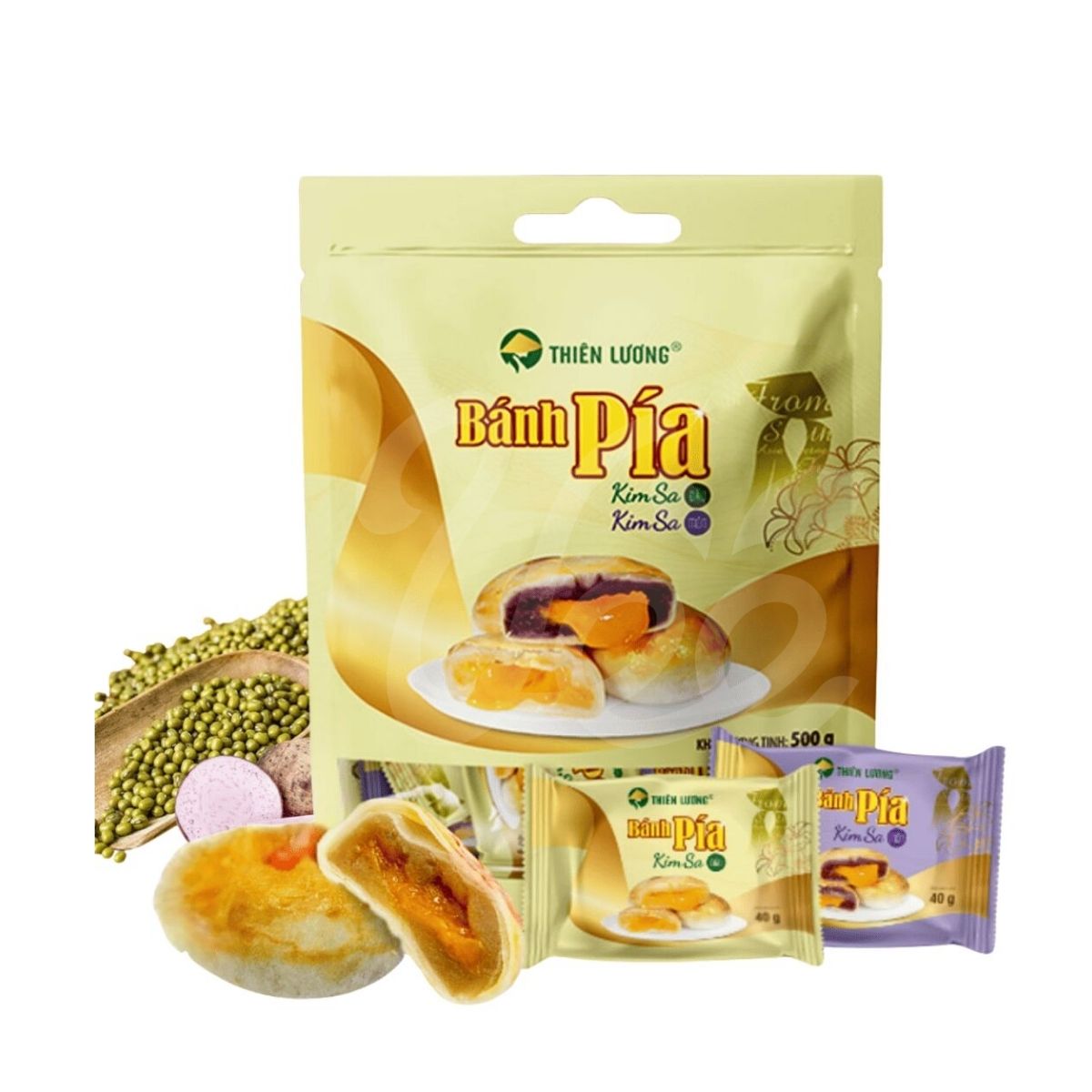 [Thien Luong] Golden Lava Mung Bean Taro Pie 480g