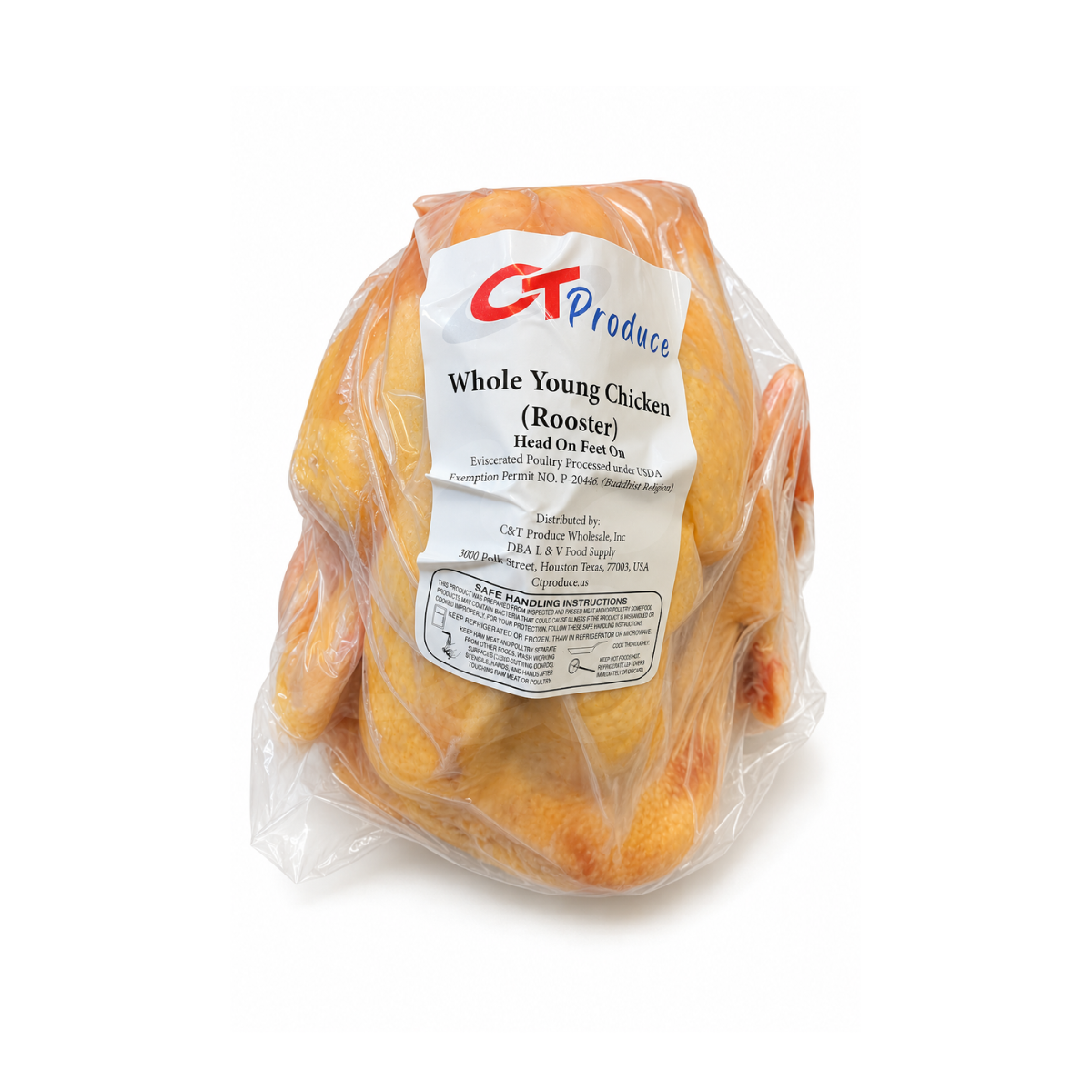 Whole Young Rooster 3.9–5lbs (Gà Trống Đi Bộ)