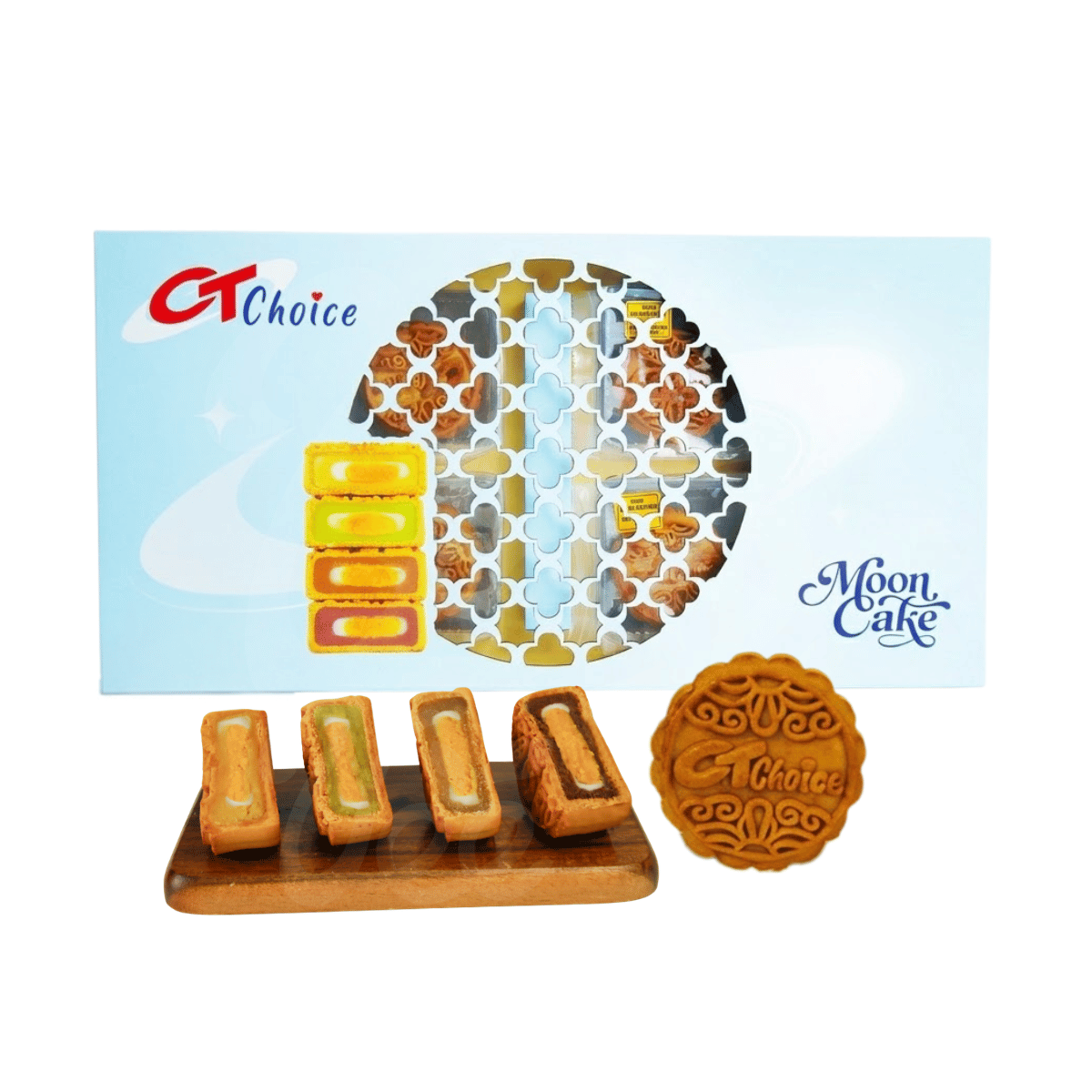 [CT Choice] Assorted Mochi Mooncakes with 1 Yolk-8 Pieces, 800g / Bánh Trung Thu Mochi Thập Cẩm 1 Trứng, 8 bánh