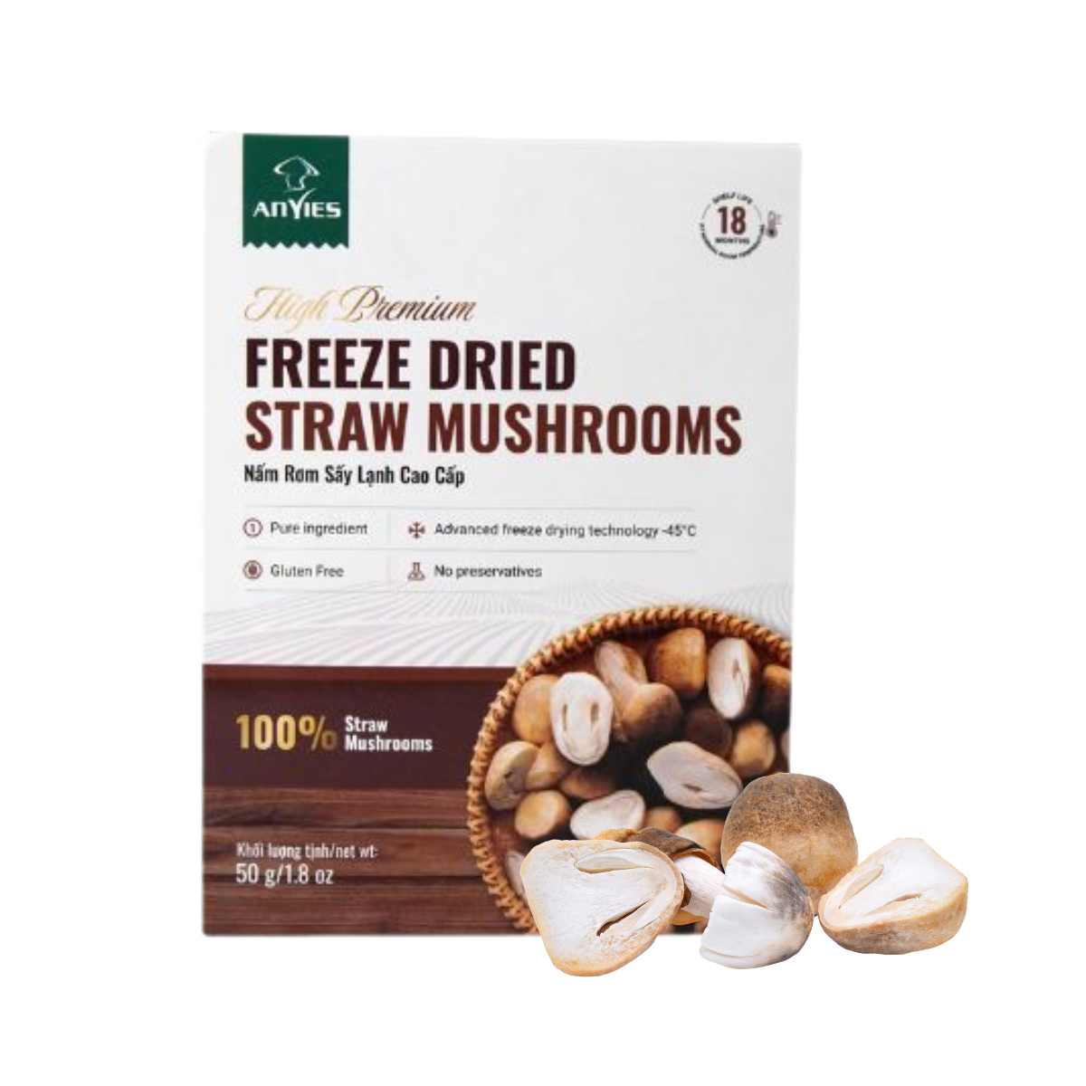 [Anvies] Premium Straw Mushroom Dried Pack 50g - VeeFood