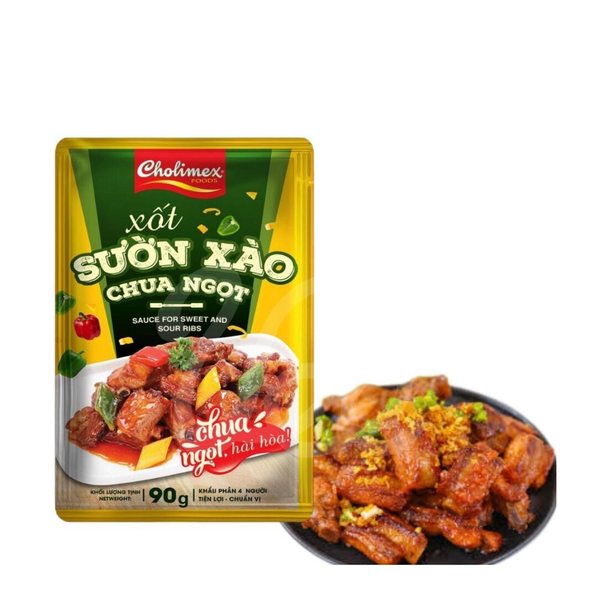 Nước Sốt Sườn Xào Chua Ngọt Cholimex  – 90gr/gói | Sườn Xào Chua Ngọt Đậm Đà, Ngon Miệng Chuẩn Vị Việt