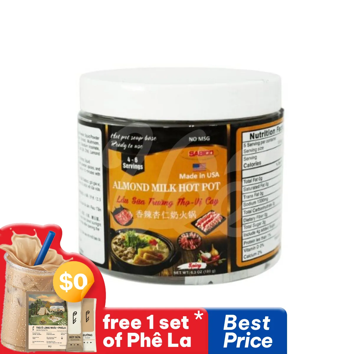 Nước Cốt Lẩu Sữa Hạnh Nhân Sabico 6.3 oz