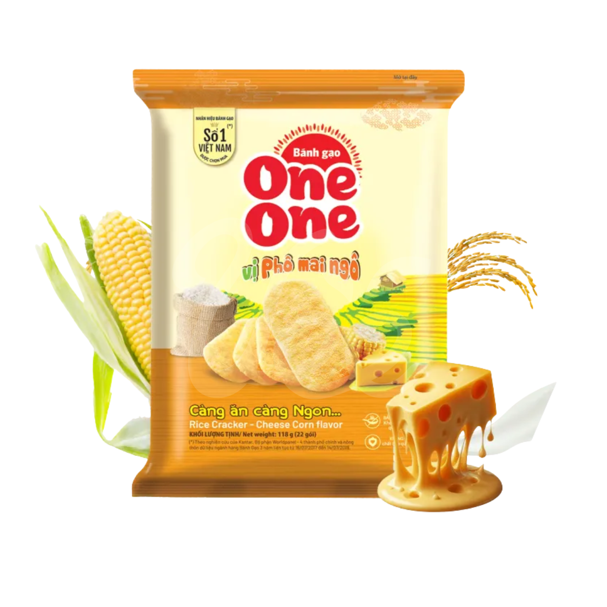 Bánh Gạo One One Vị Phô Mai Ngô 118g