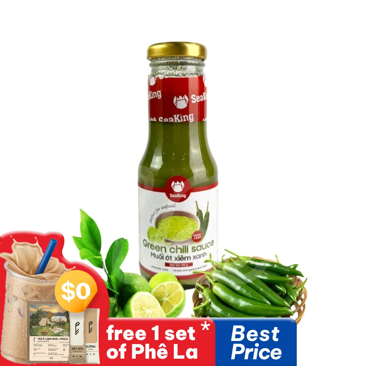 [SeaKing] Nước Chấm Muối Ớt Xanh – 310g | Gia Vị Chấm Cay Mặn Ngọt, Đậm Đà Chuẩn Vị Việt