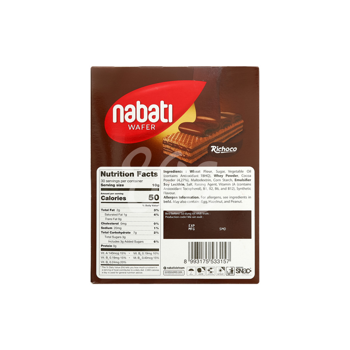 [Nabati] Chocolate Wafer 330g Box