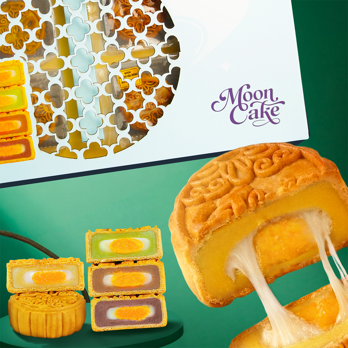 [CT Choice] Assorted Mochi Mooncakes with 1 Yolk-8 Pieces, 800g / Bánh Trung Thu Mochi Thập Cẩm 1 Trứng, 8 bánh