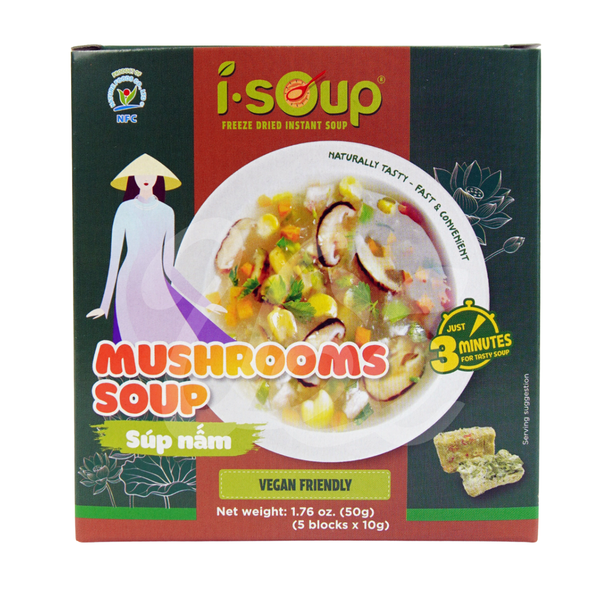 Combo Mắm Ruốc Tôm Hao Cơm Lục Tỉnh Nam Kỳ 300g & Canh Súp Nấm ISOUP 50g