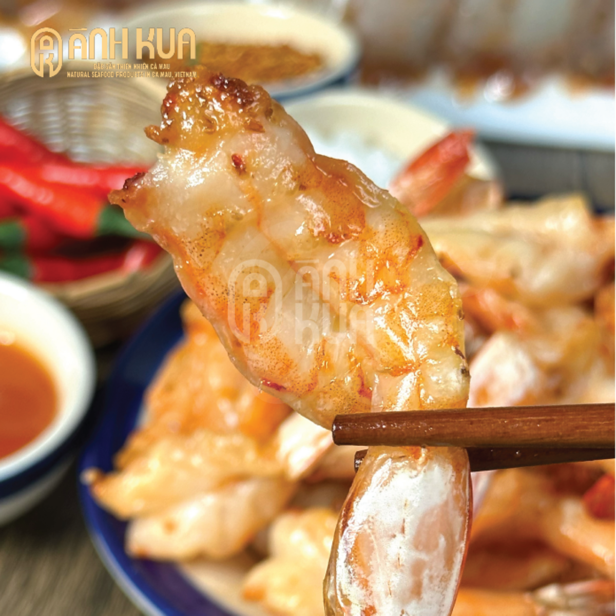 [Anh Kua] Chewy Shrimp with Chili Salt (One-Sun Dried) 300g