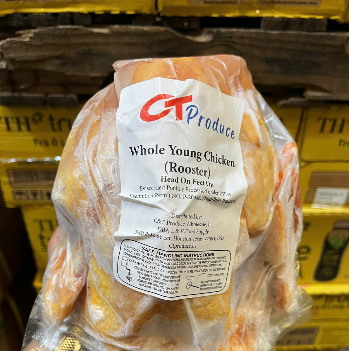 Whole Young Rooster 3.9–5lbs (Gà Trống Đi Bộ)