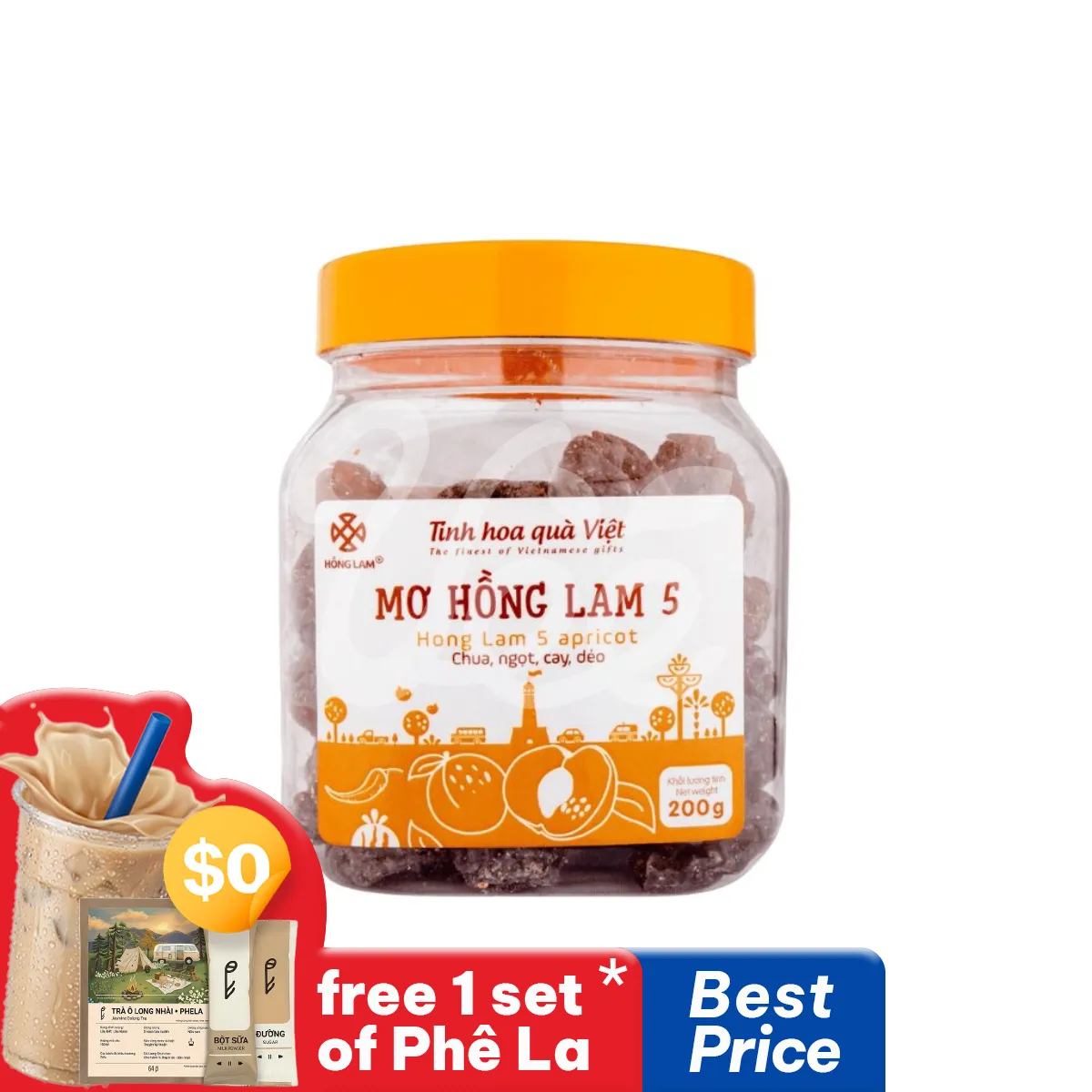 [Hong Lam] Preserved Apricots 200g Jar