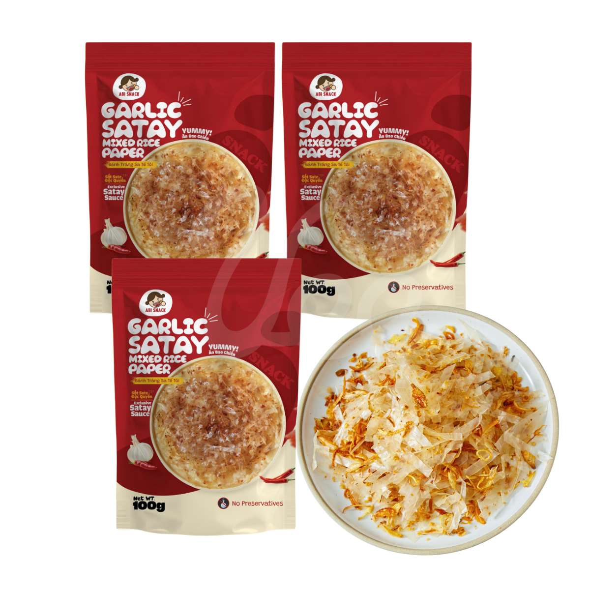 [ABI] Chili Garlic Rice Paper Snack 100g