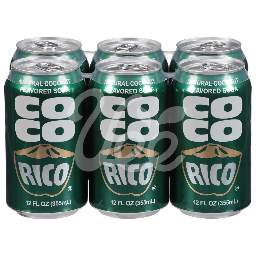Nước Ngọt Dừa Coco Rico (6x355ml) - Có Ga, Vị Nhiệt Đới, Không Caffeine