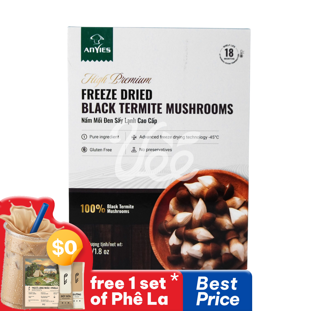 [Anvies] Black Termite Mushroom Dried 50g