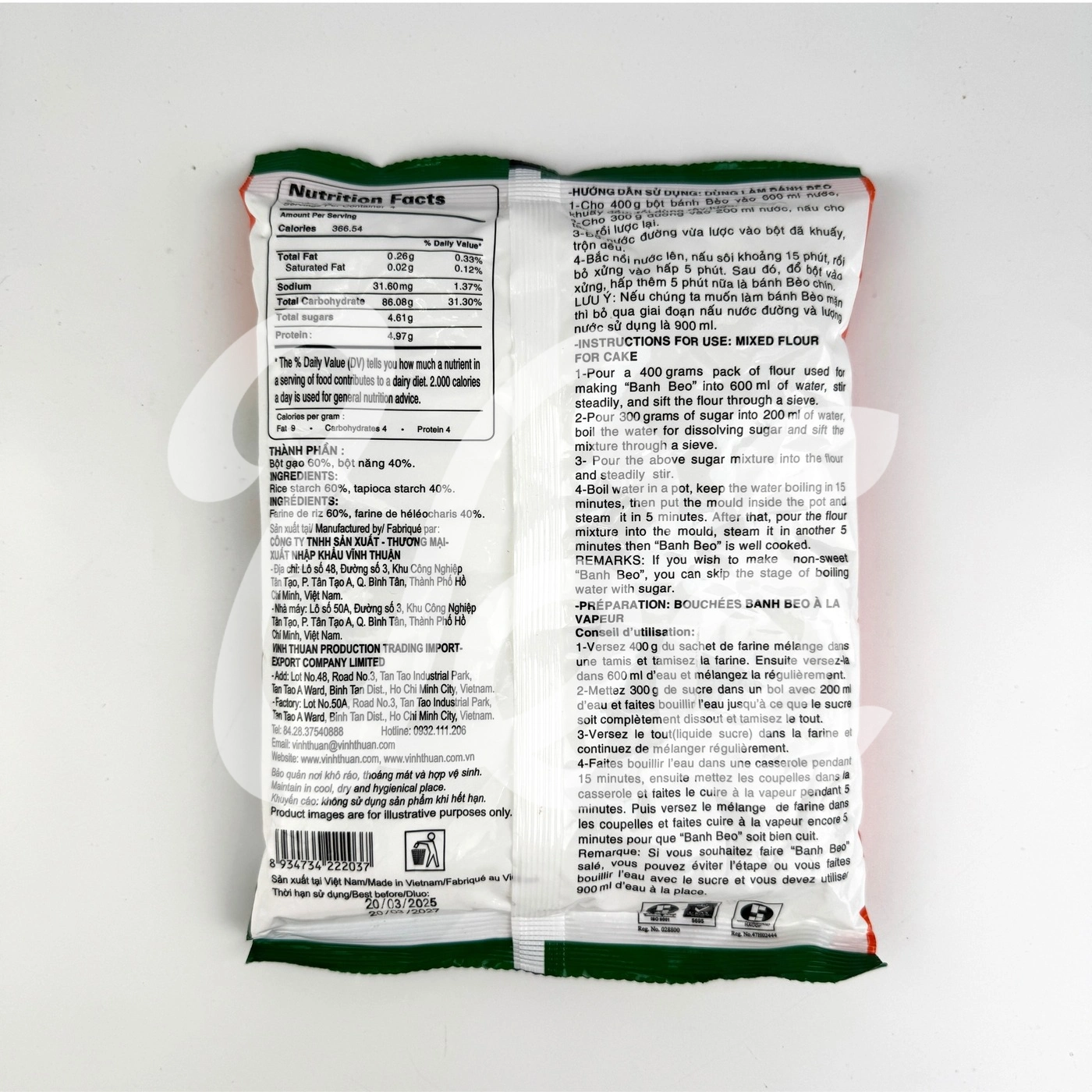 [Vinh Thuan] Banh Beo Flour 400g