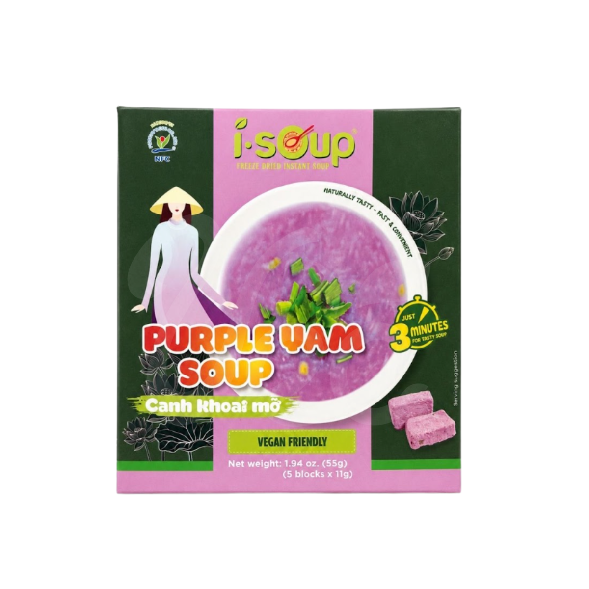[ISOUP] Purple Yam Soup 55g/ Canh Khoai Mỡ