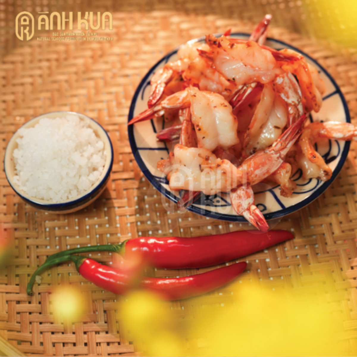 [Anh Kua] Chewy Shrimp with Chili Salt (One-Sun Dried) 300g