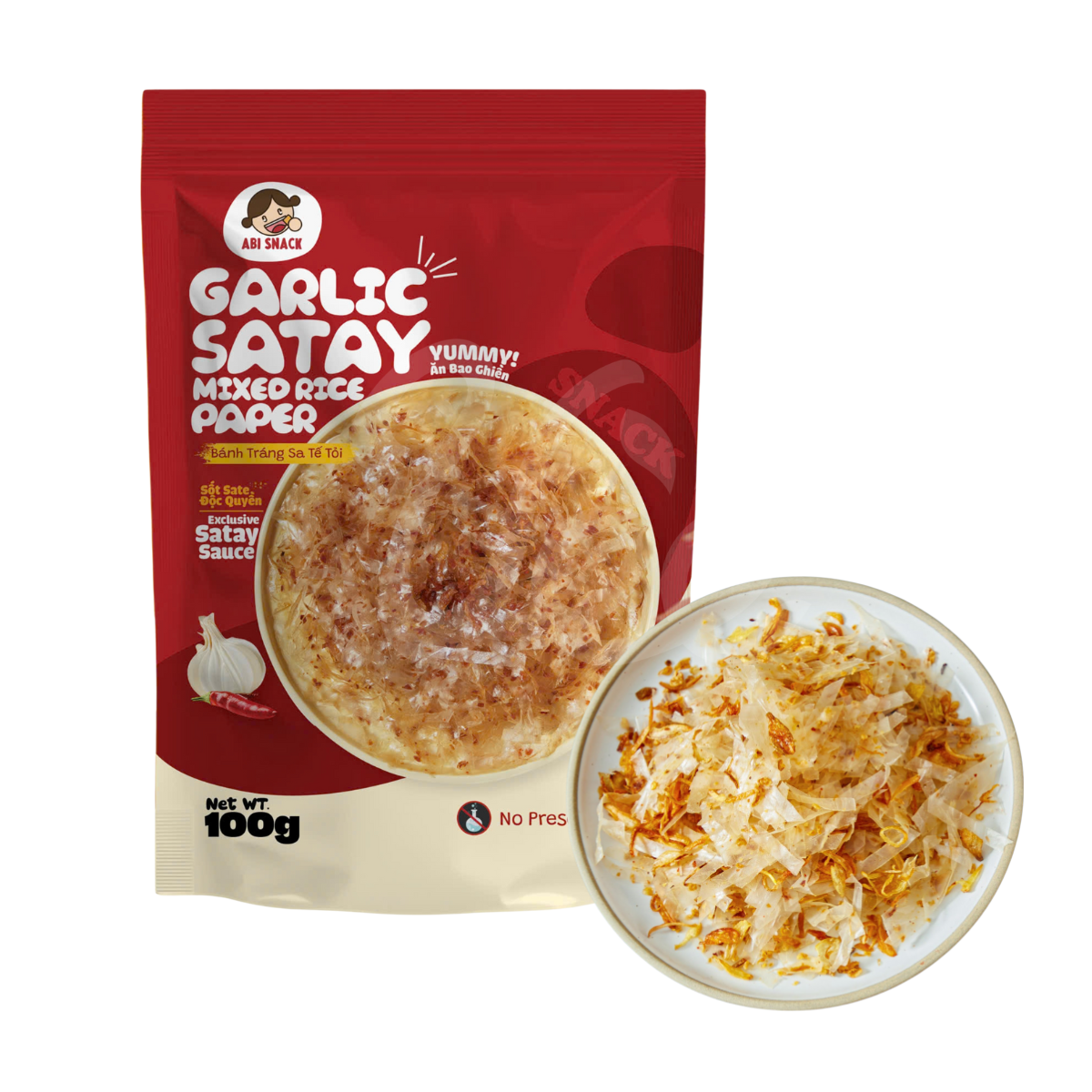 [ABI] Chili Garlic Rice Paper Snack 100g