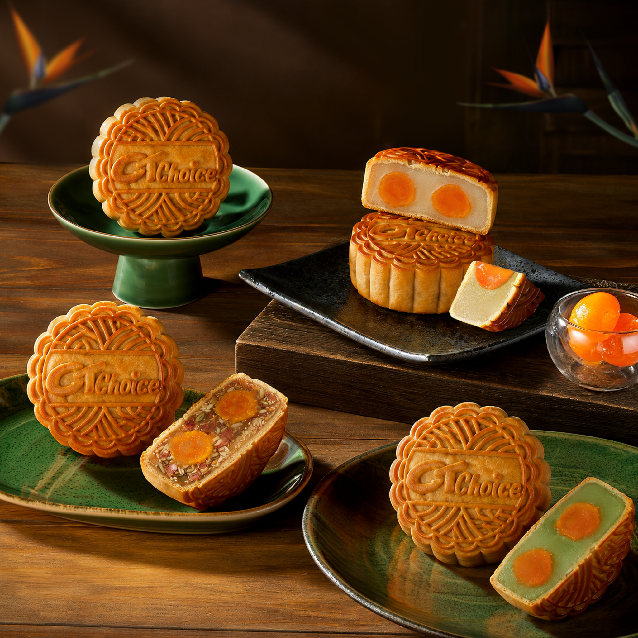 [CT Choice] Assorted Mooncakes with 2 Yolks-4 Pieces, 800g / Bánh Trung Thu Thập Cẩm 2 Trứng 4 Cái