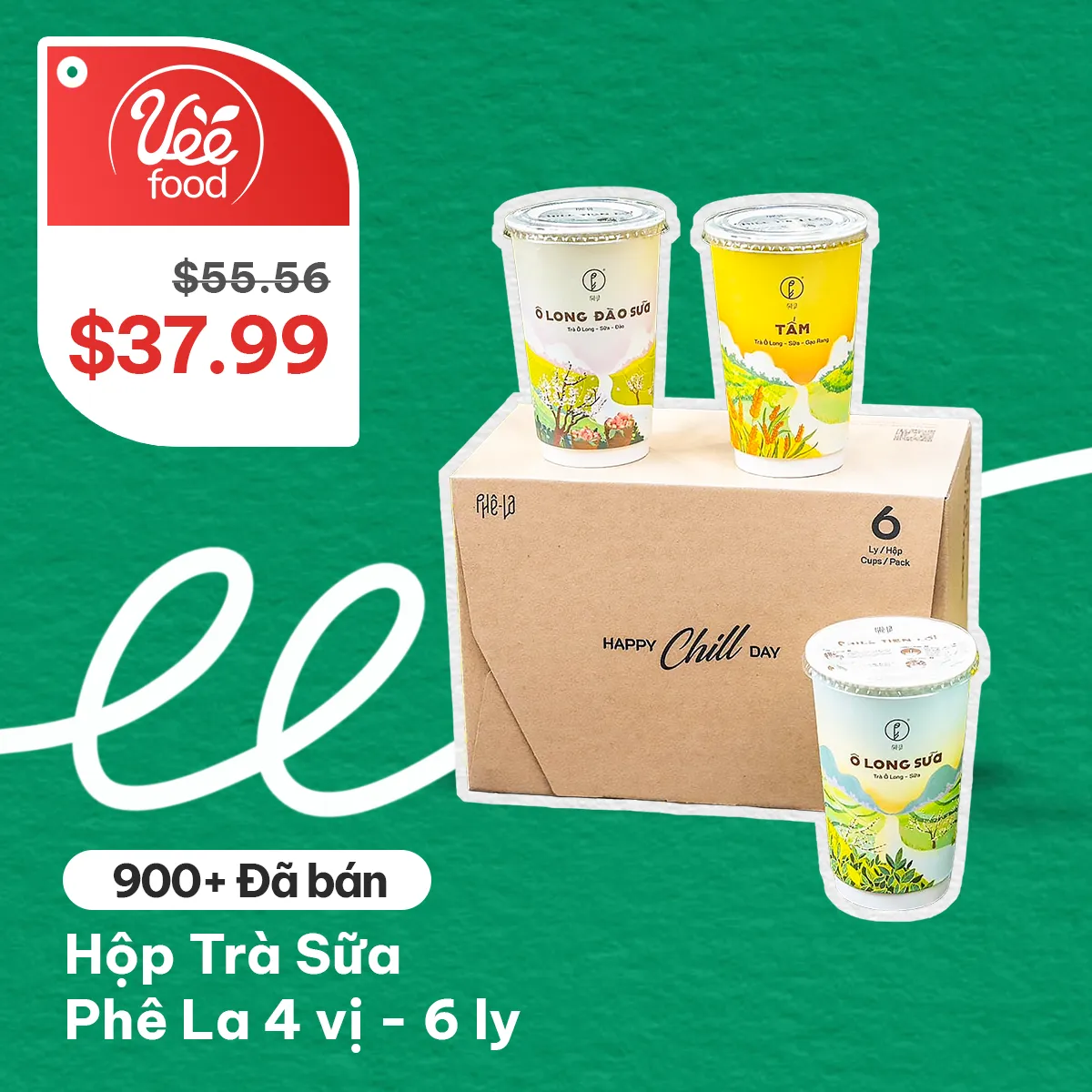 [Phe La] 4-flavor Milk Tea Set 6 Cups 1 box
