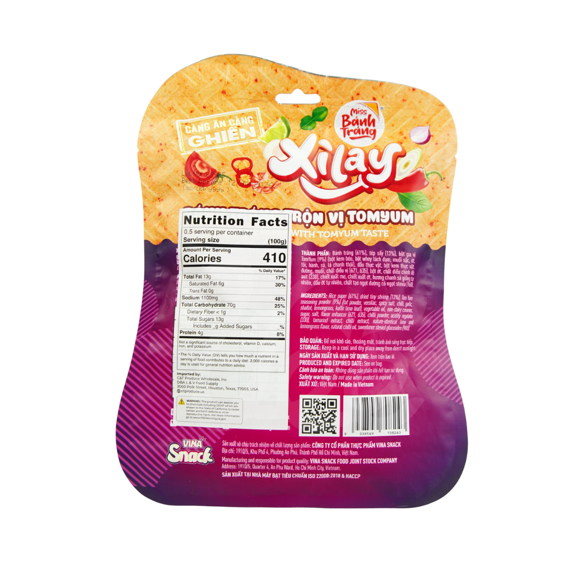 [VINA] Mixed Rice Paper with Tomyum Taste 40g