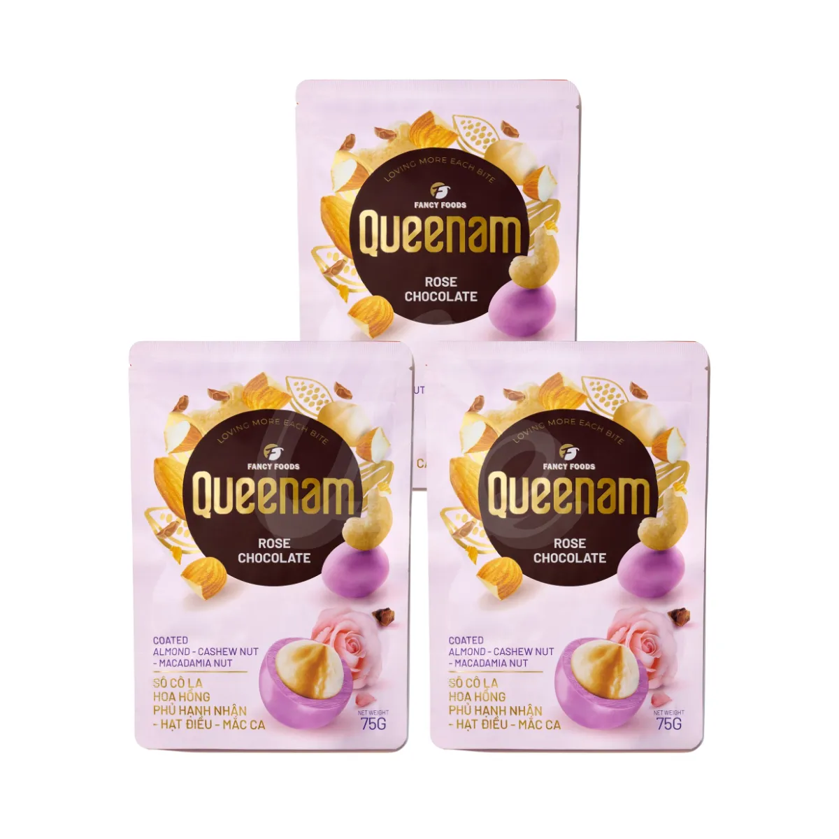 [Queenam] Rose Choco with Mixed Nuts 75gr - VeeFood